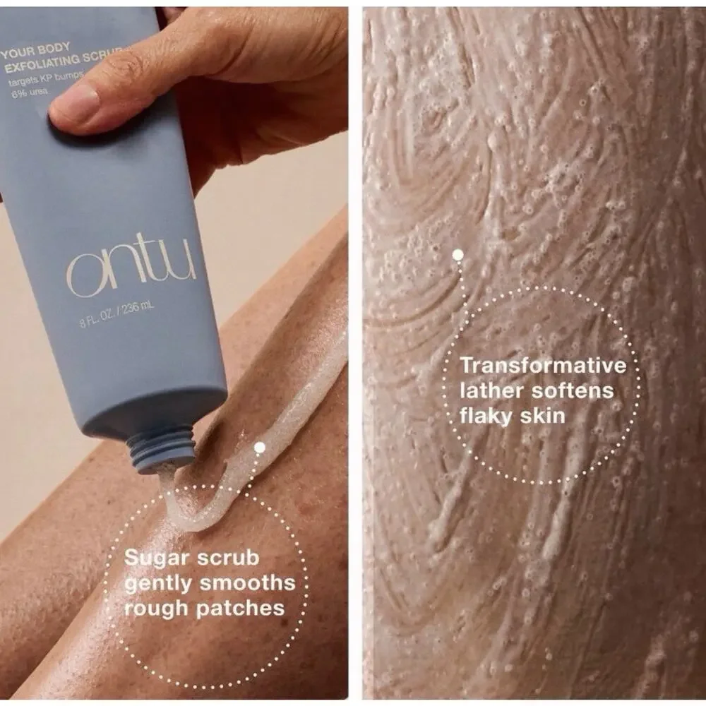 Ontu Body Exfoliating Scrub 6% Urea for Keratosis Pilaris, Vanilla Musk 8oz